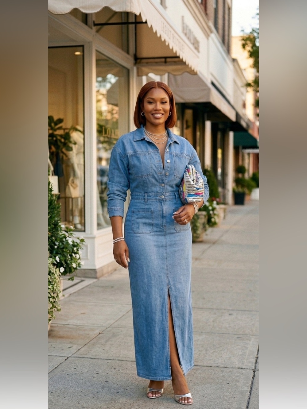 Plus Size  Blue Denim Maxi dress